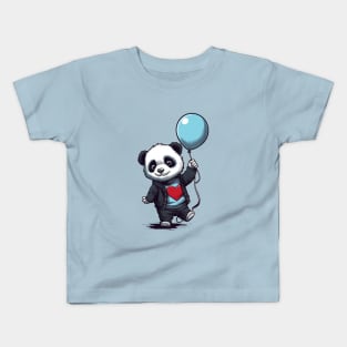 Little Baby Panda with Balloon Kids T-Shirt